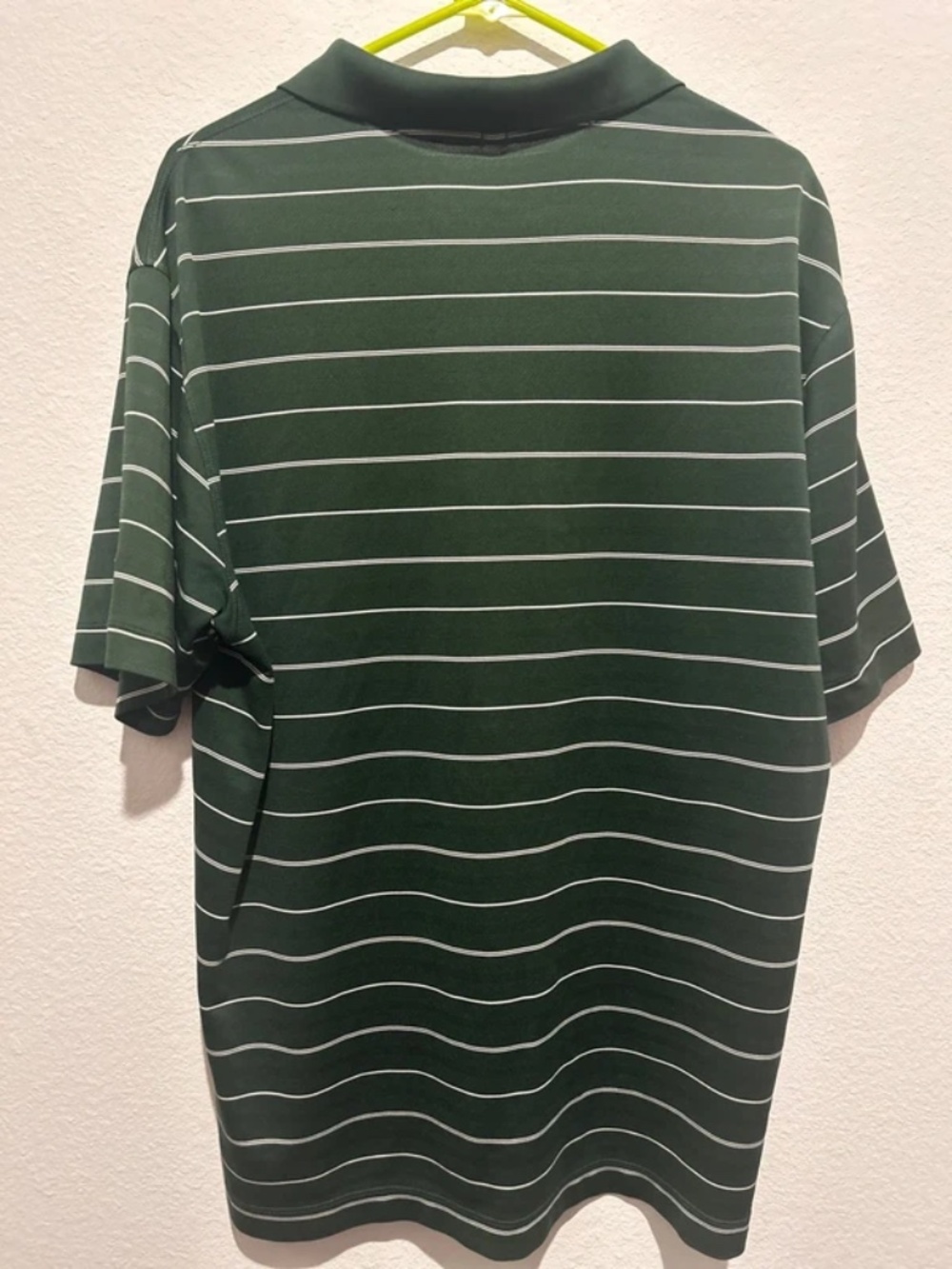 Nike Golf Dri Fit Sport Dark Green Striped Polo Shirt Sz. L - Picture 5 of 8